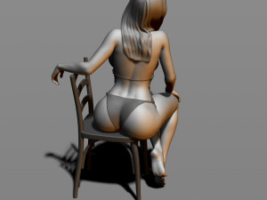 sexy girl sitting on a chair Modelo de Impressão 3D