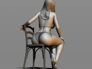 sexy girl sitting on a chair 3D Print Model
