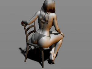 sexy girl sitting on a chair 3D Print Model