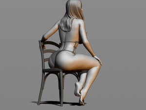 sexy girl sitting on a chair Modelo de Impressão 3D