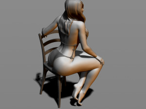 sexy girl sitting on a chair Modelo de Impressão 3D