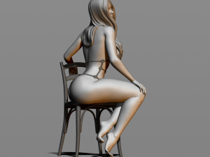 sexy girl sitting on a chair Modelo de Impressão 3D