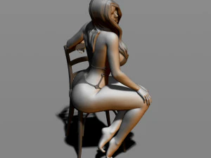sexy girl sitting on a chair 3D Print Model