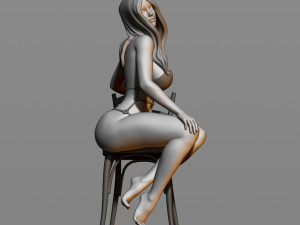 sexy girl sitting on a chair Modelo de Impressão 3D
