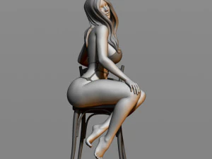sexy girl sitting on a chair 3D Print Model