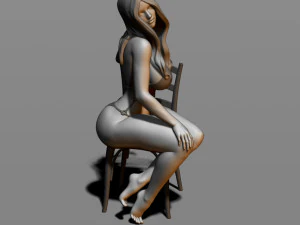 sexy girl sitting on a chair 3D Print Model