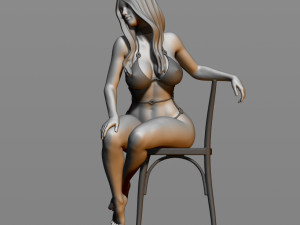 sexy girl sitting on a chair Modelo de Impressão 3D