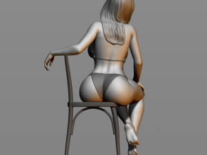 sexy girl sitting on a chair Modelo de Impressão 3D