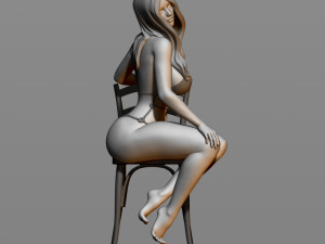 sexy girl sitting on a chair Modelo de Impressão 3D