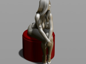 sexy girl on a padded stool 3D Print Model
