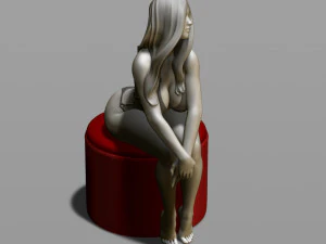 sexy girl on a padded stool 3D Print Model