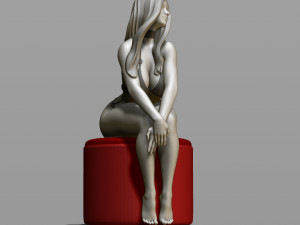 sexy girl on a padded stool 3D Print Model