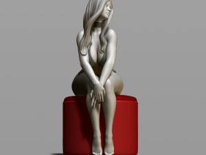 sexy girl on a padded stool 3D Print Model
