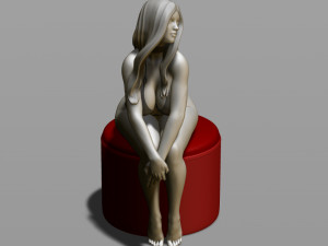 sexy girl on a padded stool 3D Print Model