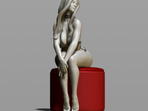 sexy girl on a padded stool 3D Print Model