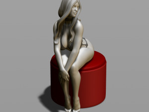 sexy girl on a padded stool 3D Print Model