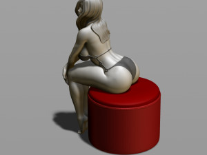 sexy girl on a padded stool 3D Print Model