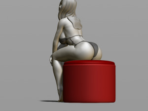 sexy girl on a padded stool 3D Print Model