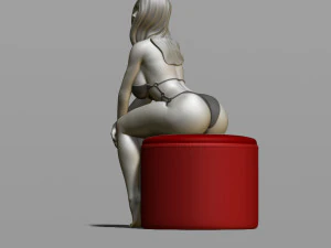 sexy girl on a padded stool 3D Print Model
