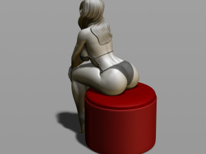sexy girl on a padded stool 3D Print Model