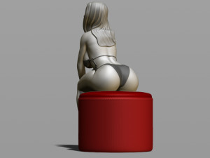 sexy girl on a padded stool 3D Print Model