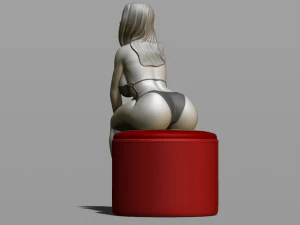 sexy girl on a padded stool 3D Print Model