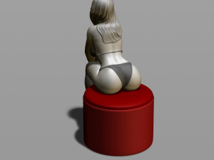 sexy girl on a padded stool 3D Print Model