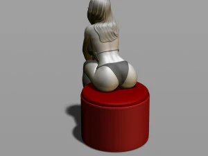 sexy girl on a padded stool 3D Print Model