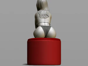 sexy girl on a padded stool 3D Print Model