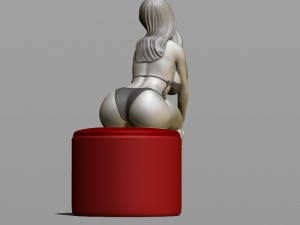 sexy girl on a padded stool 3D Print Model