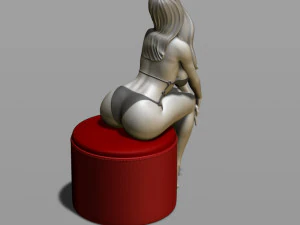 sexy girl on a padded stool 3D Print Model