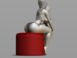 sexy girl on a padded stool 3D Print Model