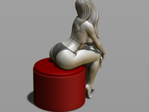 sexy girl on a padded stool 3D Print Model
