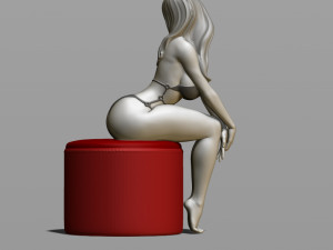 sexy girl on a padded stool 3D Print Model