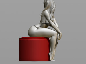 sexy girl on a padded stool 3D Print Model