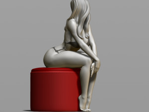 sexy girl on a padded stool 3D Print Model