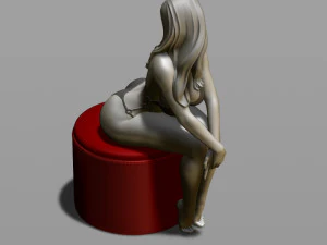 sexy girl on a padded stool 3D Print Model