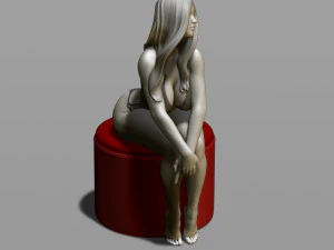 sexy girl on a padded stool 3D Print Model
