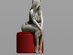 sexy girl on a padded stool 3D Print Model