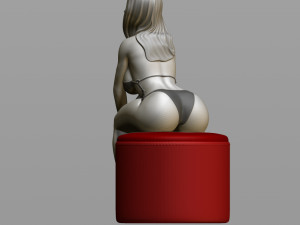 sexy girl on a padded stool 3D Print Model