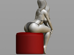 sexy girl on a padded stool 3D Print Model