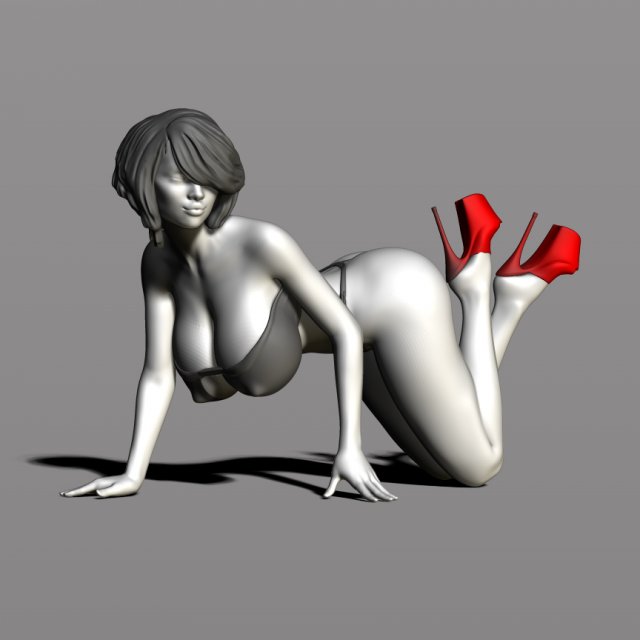 pretty woman on her knees 3D Принт Модель .c4d .max .obj .3ds .fbx .stl .blend