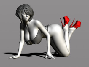 pretty woman on her knees 3D प्रिंट मॉडल