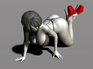 bella donna in ginocchio Modello di stampa 3D