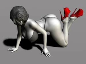 bella donna in ginocchio Modello di stampa 3D