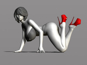 pretty woman on her knees 3D Принт Модель