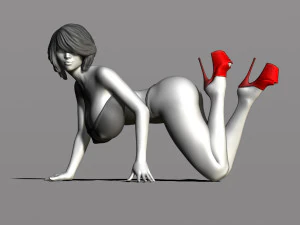 bella donna in ginocchio Modello di stampa 3D