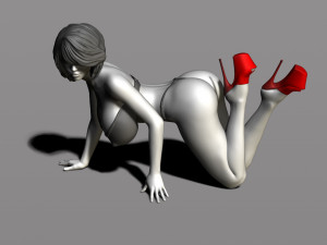 pretty woman on her knees 3D Принт Модель