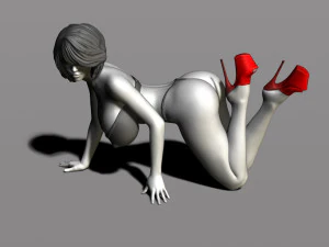 bella donna in ginocchio Modello di stampa 3D