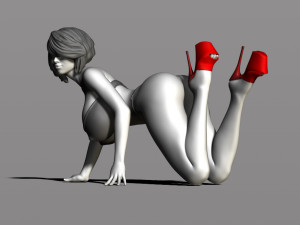 pretty woman on her knees 3D Принт Модель